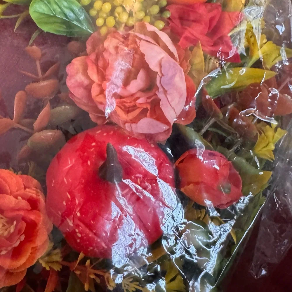 Autumn Floral Wreath with Pumpkins